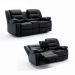 Conjunto Poltronas Sala de Cinema 2 e 3 Lugares Hollywood com Massagem/Aquecimento Elétrica PU Preto G31 - Gran Belo