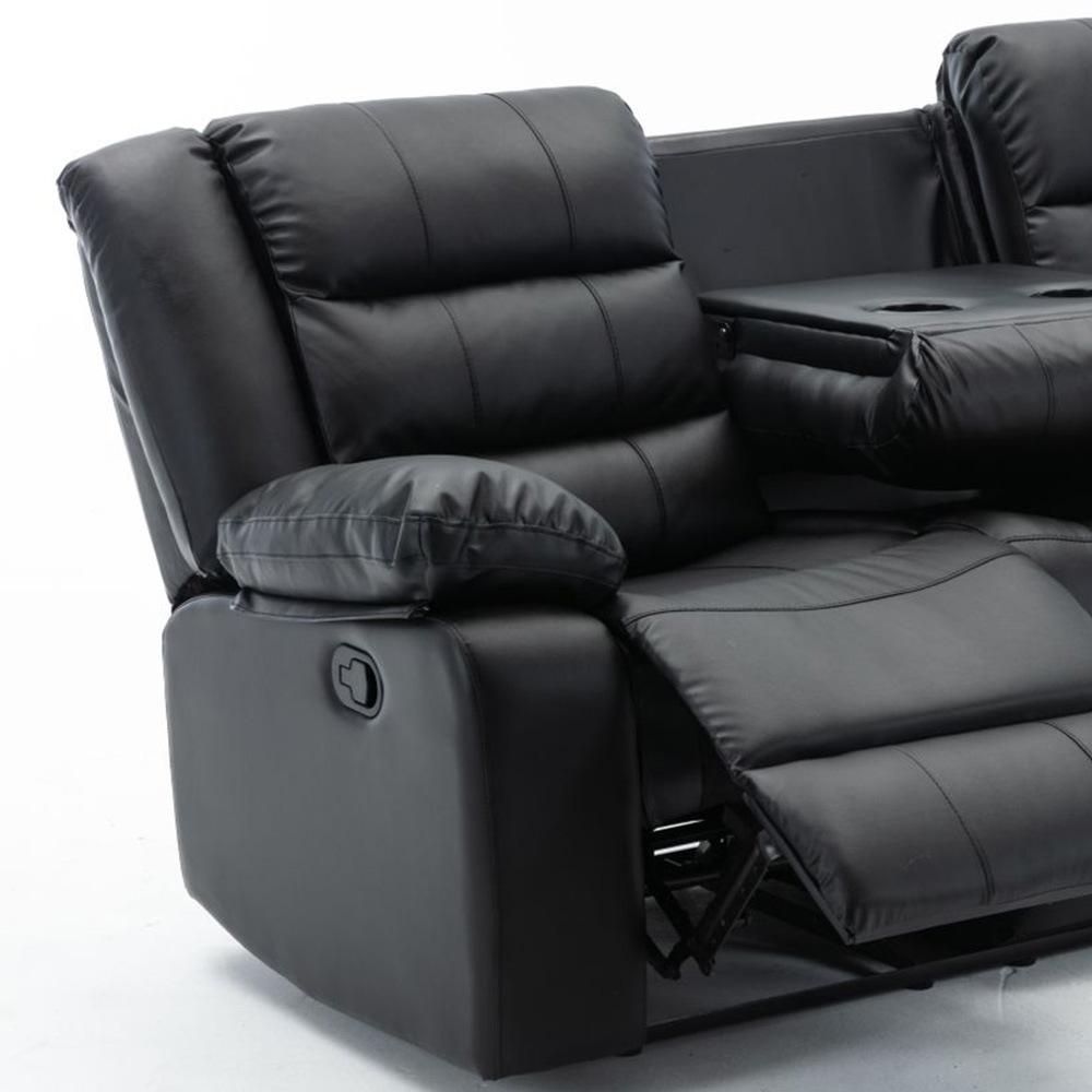 Conjunto Poltronas Sala de Cinema 2 e 3 Lugares Hollywood com Massagem/Aquecimento PU Preto G31 - Gran Belo