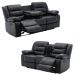 Conjunto Poltronas Sala de Cinema 2 e 3 Lugares Oscar com Massagem/Aquecimento PU Preto G31 - Laura Lar