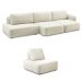 Conjunto Sala de Estar 1 Sofá Retrátil Modulado 282cm e 1 Poltrona Santiago Bouclê Branco G89 - Gran Belo