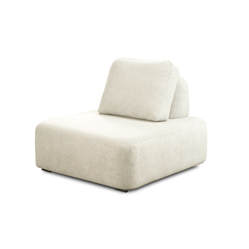 Conjunto Sala de Estar 1 Sofá Retrátil Modulado 282cm e 1 Poltrona Santiago Bouclê Branco G89 - Gran Belo