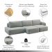 Conjunto Sala de Estar 1 Sofá Retrátil Modulado 282cm e 2 Poltronas Santiago Bouclê Cinza G89 - Gran Belo