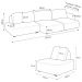 Conjunto Sala de Estar 1 Sofá Retrátil Modulado 282cm e 2 Poltronas Santiago Bouclê Cinza G89 - Gran Belo