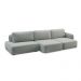 Conjunto Sala de Estar 1 Sofá Retrátil Modulado 282cm e 2 Poltronas Santiago Bouclê Cinza G89 - Gran Belo