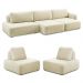 Conjunto Sala de Estar 1 Sofá Retrátil Modulado 282cm e 2 Poltronas Santiago Bouclê Off White G89 - Gran Belo