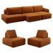 Conjunto Sala de Estar 1 Sofá Retrátil Modulado 282cm e 2 Poltronas Santiago Bouclê Terracota G89 - Gran Belo
