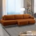Conjunto Sala de Estar 1 Sofá Retrátil Modulado 282cm e 2 Poltronas Santiago Bouclê Terracota G89 - Gran Belo
