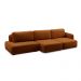 Conjunto Sala de Estar 1 Sofá Retrátil Modulado 282cm e 2 Poltronas Santiago Bouclê Terracota G89 - Gran Belo