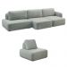Conjunto Sala de Estar 1 Sofá Retrátil Modulado 312cm e 1 Poltrona Santiago Bouclê Cinza G89 - Gran Belo