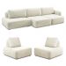 Conjunto Sala de Estar 1 Sofá Retrátil Modulado 312cm e 2 Poltronas Santiago Bouclê Branco G89 - Gran Belo