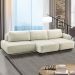 Conjunto Sala de Estar 1 Sofá Retrátil Modulado 312cm e 2 Poltronas Santiago Bouclê Branco G89 - Gran Belo