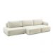 Conjunto Sala de Estar 1 Sofá Retrátil Modulado 312cm e 2 Poltronas Santiago Bouclê Branco G89 - Gran Belo