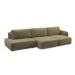 Conjunto Sala de Estar 1 Sofá Retrátil Modulado 312cm e 2 Poltronas Santiago Bouclê Castor G89 - Gran Belo