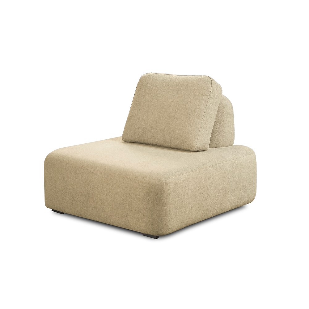 Conjunto Sala de Estar 1 Sofá Retrátil Modulado 342cm e 1 Poltrona Santiago Bouclê Bege G89 - Gran Belo