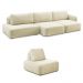 Conjunto Sala de Estar 1 Sofá Retrátil Modulado 342cm e 1 Poltrona Santiago Bouclê Off White G89 - Gran Belo