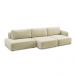 Conjunto Sala de Estar 1 Sofá Retrátil Modulado 342cm e 2 Poltronas Santiago Bouclê Off White G89 - Gran Belo
