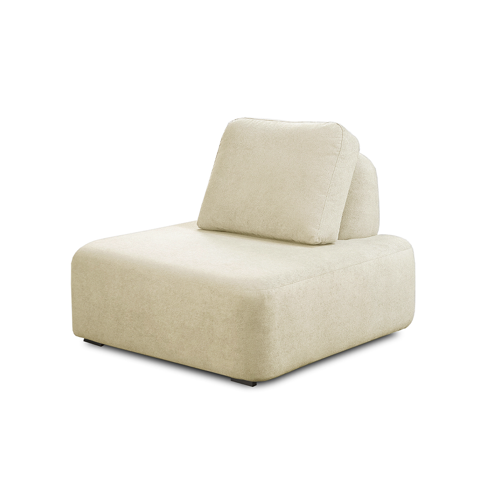 Conjunto Sala de Estar 1 Sofá Retrátil Modulado 342cm e 2 Poltronas Santiago Bouclê Off White G89 - Gran Belo