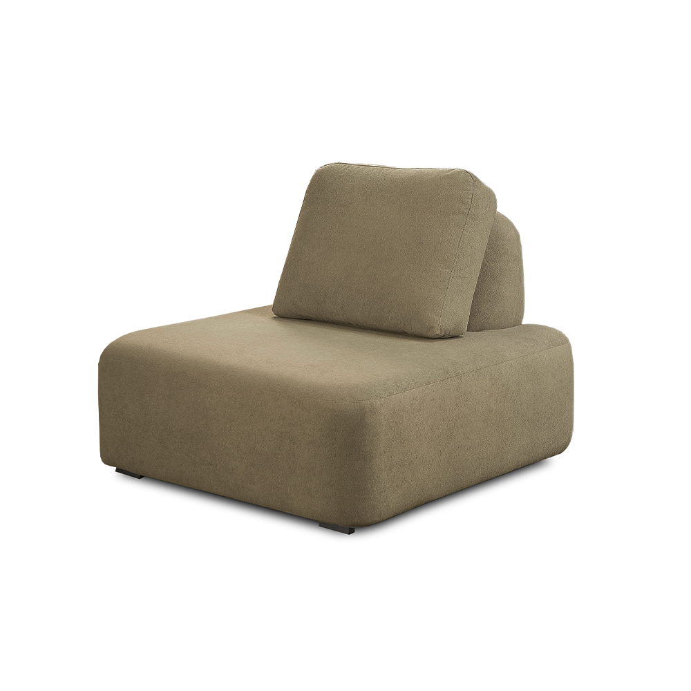 Conjunto Sala de Estar 1 Sofá Retrátil Modulado 372cm e 1 Poltrona Santiago Bouclê Castor G89 - Gran Belo