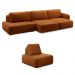Conjunto Sala de Estar 1 Sofá Retrátil Modulado 402cm e 1 Poltrona Santiago Bouclê Terracota G89 - Gran Belo