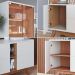 Conjunto Sala de Estar Cristaleira Buffet Aparador Mesa de Centro Decorativa Sancho Off White G73 - Gran Belo