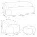 Conjunto Sala de Estar Decorativo Charlote 1 Poltrona Namoradeira 150cm 1 Poltrona Base Fixa com Puff Bouclê Bege G88 - Gran Belo