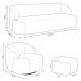 Conjunto Sala de Estar Decorativo Charlote 1 Poltrona Namoradeira 150cm 1 Poltrona Base Giratória em Aço com Puff Bouclê Bege G88 - Gran Belo
