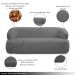 Conjunto Sala de Estar Decorativo Charlote 1 Poltrona Namoradeira 150cm 1 Poltrona Base Giratória em Aço com Puff Bouclê Grafite G88 - Gran Belo