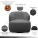 Conjunto Sala de Estar Decorativo Charlote 1 Poltrona Namoradeira 150cm 1 Poltrona Base Giratória em Aço com Puff Bouclê Grafite G88 - Gran Belo