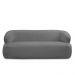 Conjunto Sala de Estar Decorativo Charlote 1 Poltrona Namoradeira 150cm 1 Poltrona Base Giratória em Aço com Puff Bouclê Grafite G88 - Gran Belo