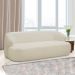 Conjunto Sala de Estar Decorativo Charlote 1 Sofá 180cm 2 Lugares 1 Poltrona Base Fixa com Puff Bouclê Bege G88 - Gran Belo