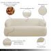 Conjunto Sala de Estar Decorativo Charlote 1 Sofá 180cm 2 Lugares 1 Poltrona Base Fixa com Puff Bouclê Bege G88 - Gran Belo