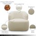 Conjunto Sala de Estar Decorativo Charlote 1 Sofá 180cm 2 Lugares 1 Poltrona Base Fixa com Puff Bouclê Bege G88 - Gran Belo
