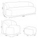 Conjunto Sala de Estar Decorativo Charlote 1 Sofá 180cm 2 Lugares 1 Poltrona Base Fixa com Puff Bouclê Bege G88 - Gran Belo