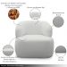 Conjunto Sala de Estar Decorativo Charlote 1 Sofá 180cm 2 Lugares 1 Poltrona Base Fixa com Puff Bouclê Cinza G88 - Gran Belo