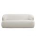 Conjunto Sala de Estar Decorativo Charlote 1 Sofá 180cm 2 Lugares 1 Poltrona Base Fixa com Puff Bouclê Off White G88 - Gran Belo