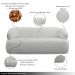 Conjunto Sala de Estar Decorativo Charlote 1 Sofá 180cm 2 Lugares 1 Poltrona Base Giratória em Aço com Puff Bouclê Cinza G88 - Gran Belo