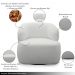 Conjunto Sala de Estar Decorativo Charlote 1 Sofá 180cm 2 Lugares 1 Poltrona Base Giratória em Aço com Puff Bouclê Cinza G88 - Gran Belo