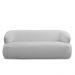 Conjunto Sala de Estar Decorativo Charlote 1 Sofá 180cm 2 Lugares 1 Poltrona Base Giratória em Aço com Puff Bouclê Cinza G88 - Gran Belo