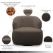 Conjunto Sala de Estar Decorativo Charlote 1 Sofá 180cm 2 Lugares 1 Poltrona Base Giratória em Aço com Puff Bouclê Marrom G88 - Gran Belo