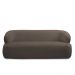 Conjunto Sala de Estar Decorativo Charlote 1 Sofá 180cm 2 Lugares 1 Poltrona Base Giratória em Aço com Puff Bouclê Marrom G88 - Gran Belo