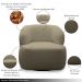 Conjunto Sala de Estar Decorativo Charlote 1 Sofá 180cm 2 Lugares 1 Poltrona Base Giratória em Aço com Puff Bouclê Nude G88 - Gran Belo
