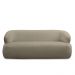 Conjunto Sala de Estar Decorativo Charlote 1 Sofá 180cm 2 Lugares 1 Poltrona Base Giratória em Aço com Puff Bouclê Nude G88 - Gran Belo