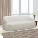Conjunto Sala de Estar Decorativo Charlote 1 Sofá 180cm 2 Lugares 1 Poltrona Base Giratória em Aço com Puff Bouclê Off White G88 - Gran Belo