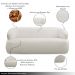 Conjunto Sala de Estar Decorativo Charlote 1 Sofá 180cm 2 Lugares 1 Poltrona Base Giratória em Aço com Puff Bouclê Off White G88 - Gran Belo