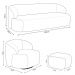 Conjunto Sala de Estar Decorativo Charlote 1 Sofá 180cm 2 Lugares 1 Poltrona Base Giratória em Aço com Puff Bouclê Off White G88 - Gran Belo