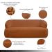 Conjunto Sala de Estar Decorativo Charlote 1 Sofá 180cm 2 Lugares 1 Poltrona Base Giratória em Aço com Puff Bouclê Terracota G88 - Gran Belo