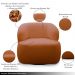 Conjunto Sala de Estar Decorativo Charlote 1 Sofá 180cm 2 Lugares 1 Poltrona Base Giratória em Aço com Puff Bouclê Terracota G88 - Gran Belo