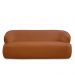 Conjunto Sala de Estar Decorativo Charlote 1 Sofá 180cm 2 Lugares 1 Poltrona Base Giratória em Aço com Puff Bouclê Terracota G88 - Gran Belo