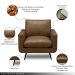 Conjunto Sala de Estar Decorativo Paloma 1 Sofá 2 Lugares 183cm 1 Poltrona Pés em Aço Couro Marrom Claro Manchado G88 - Gran Belo