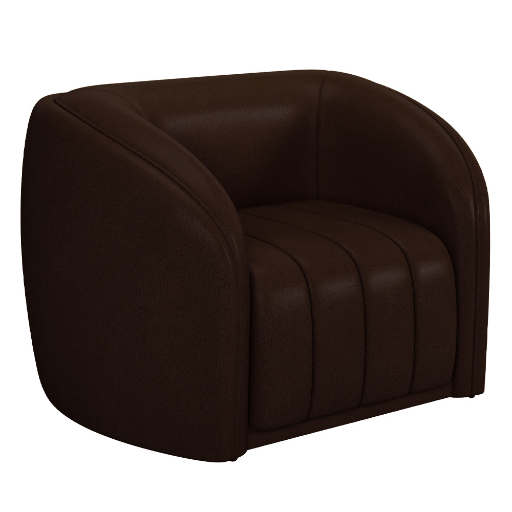 Conjunto Sala de Estar Sofá 252cm 3 Lugares e Poltrona Adam PU Marrom G45 - Gran Belo